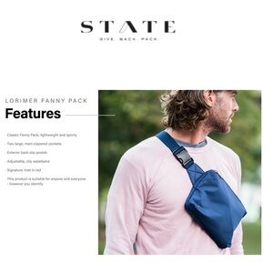 State Bags Lorimer Black Nylon Crossbody / Fannypack